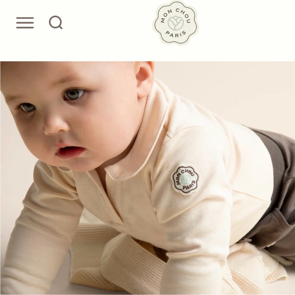 Mon Chou Premium Long Sleeve Bodysuit Brown  Baby Bodysuit 12-18M